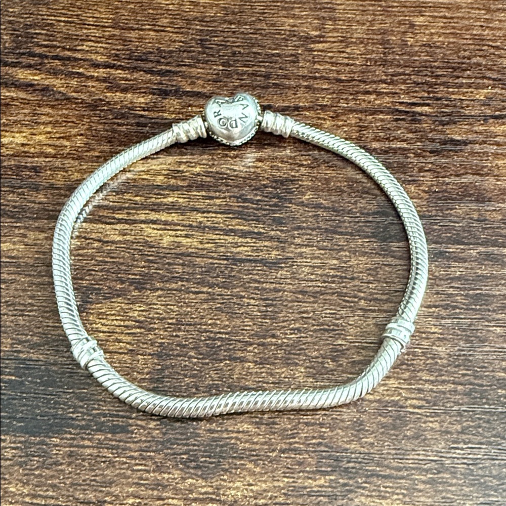 Pandora Sparkling Hearts & Snake Chain Charm Bracelet